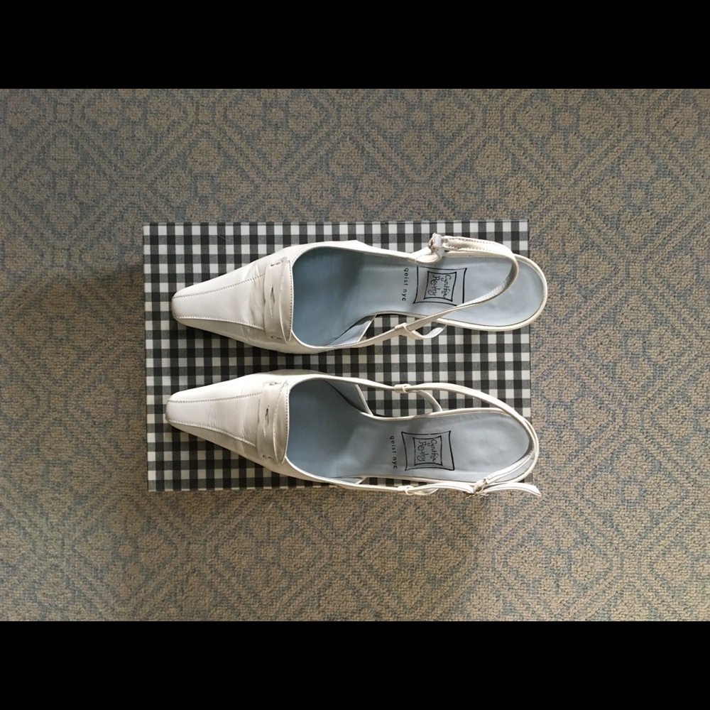 Cynthia Rowley White Patent Leather Sling Backs